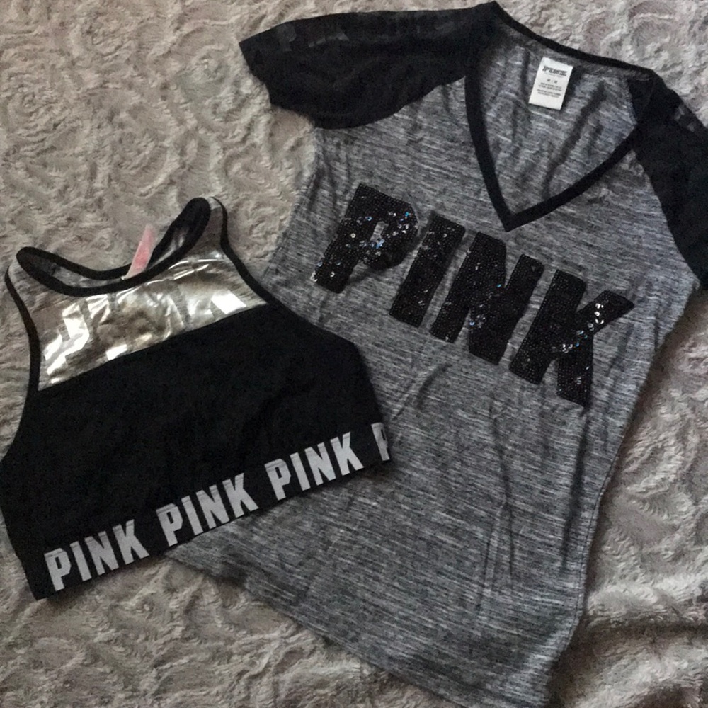 Pink Top and Sports Bra